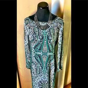 NWT Calypso St. Barth SILK Beaded Paisley Tunic xs
